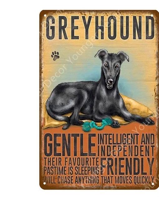 Greyhound Dog Tin Sign - North East Pet Shop North East Pet Shop