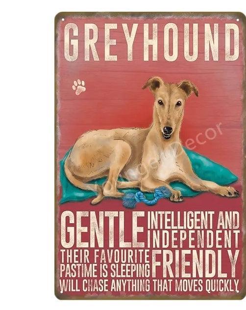 Greyhound Dog Tin Sign - North East Pet Shop Dog Shack UK