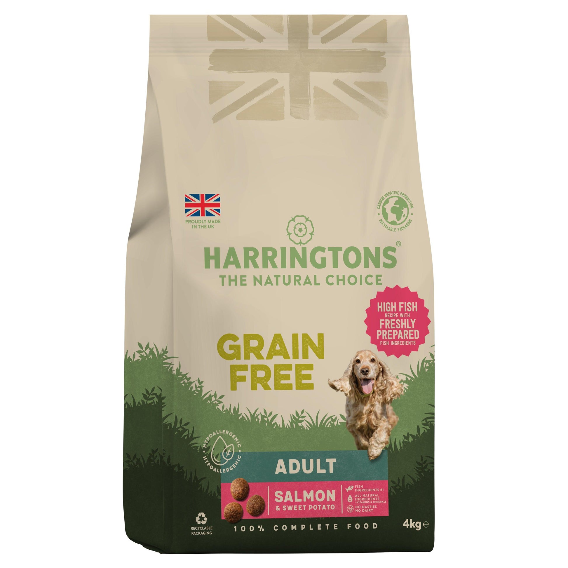 Harringtons Dog Grain Free Salmon 3x4kg - North East Pet Shop Harringtons