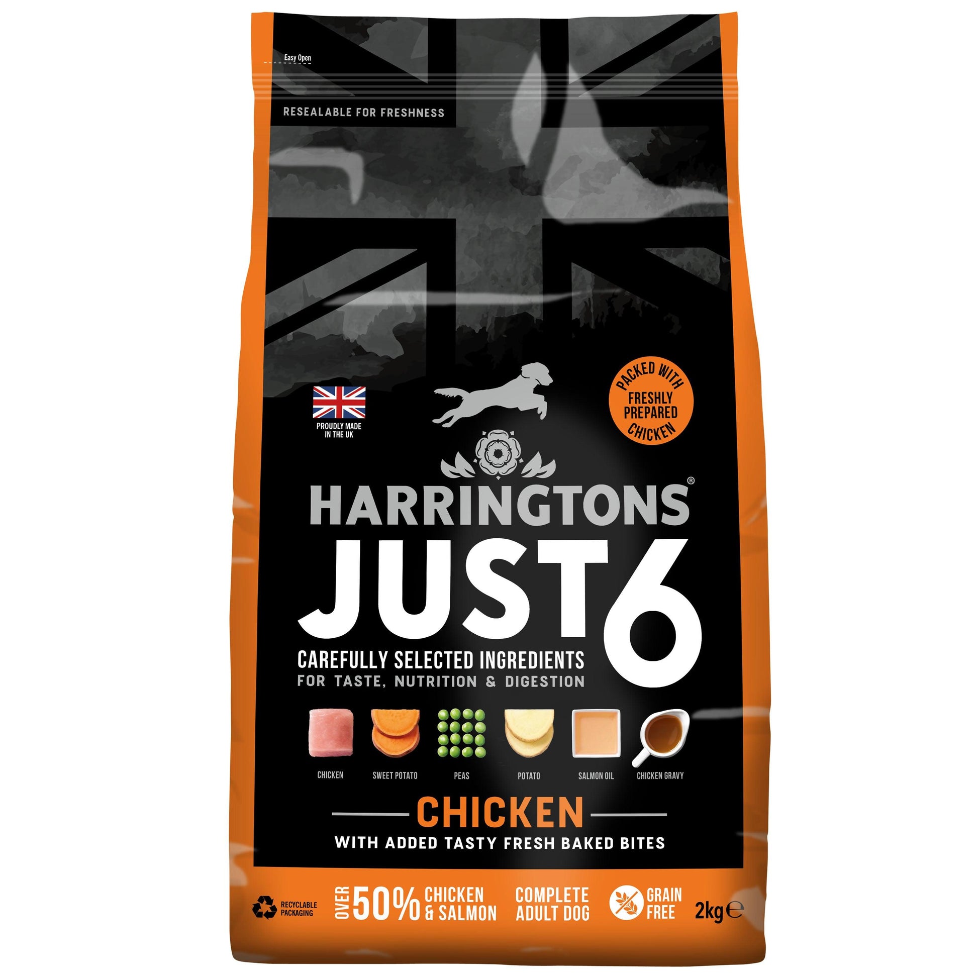 Harringtons Dog Just 6 Chicken 4x2kg - North East Pet Shop Harringtons