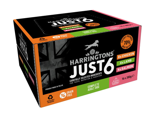 Harringtons Dog Just 6 Wet Mix 16x380g - North East Pet Shop Harringtons