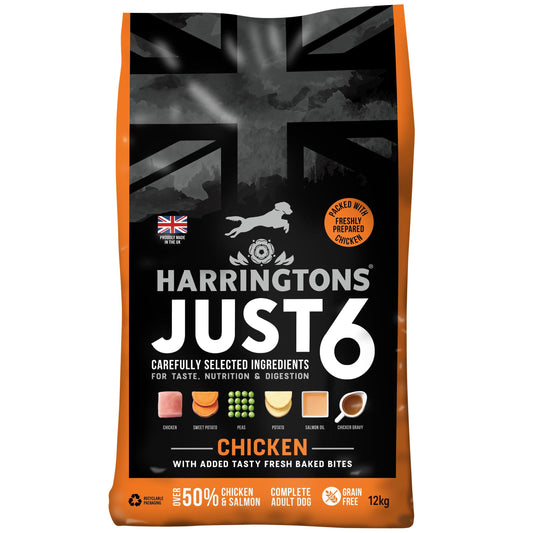 Harringtons Just 6 Chicken 12kg - North East Pet Shop Harringtons