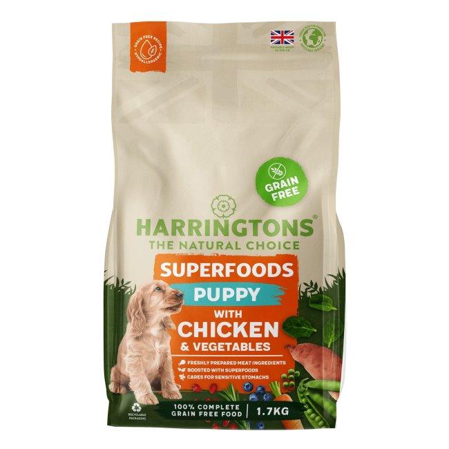 Harringtons Pup Grain Free Superfood Ckn 4x1.7kg - North East Pet Shop Harringtons