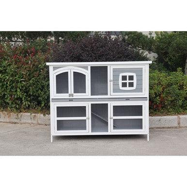 Harrisons Ravenglass Double Rabbit Hutch Soft Grey 150x60x116cm - North East Pet Shop Harrisons