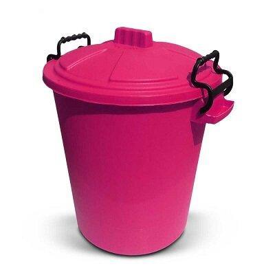 Heavy Duty Dustbin & Lid with Clip 50 litre Pink - North East Pet Shop North East Pet Shop