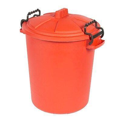 Heavy Duty Dustbin & Lid with Clip 50 litre Red - North East Pet Shop North East Pet Shop