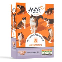 Hi Life Pouches Kitten Tender Chicken Pate 8pk, 70g - North East Pet Shop HiLife