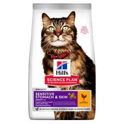 Hill's Science Plan Adult Sensitive Stomach & Skin Dry Cat Food Chicken Flavour, 1.5kg - North East Pet Shop Hill's