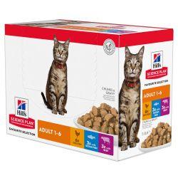 Hill's Science Plan Adult Wet Cat Food Multipack Chicken, Beef & Ocean Fish Flavour, 85g - North East Pet Shop Hill's