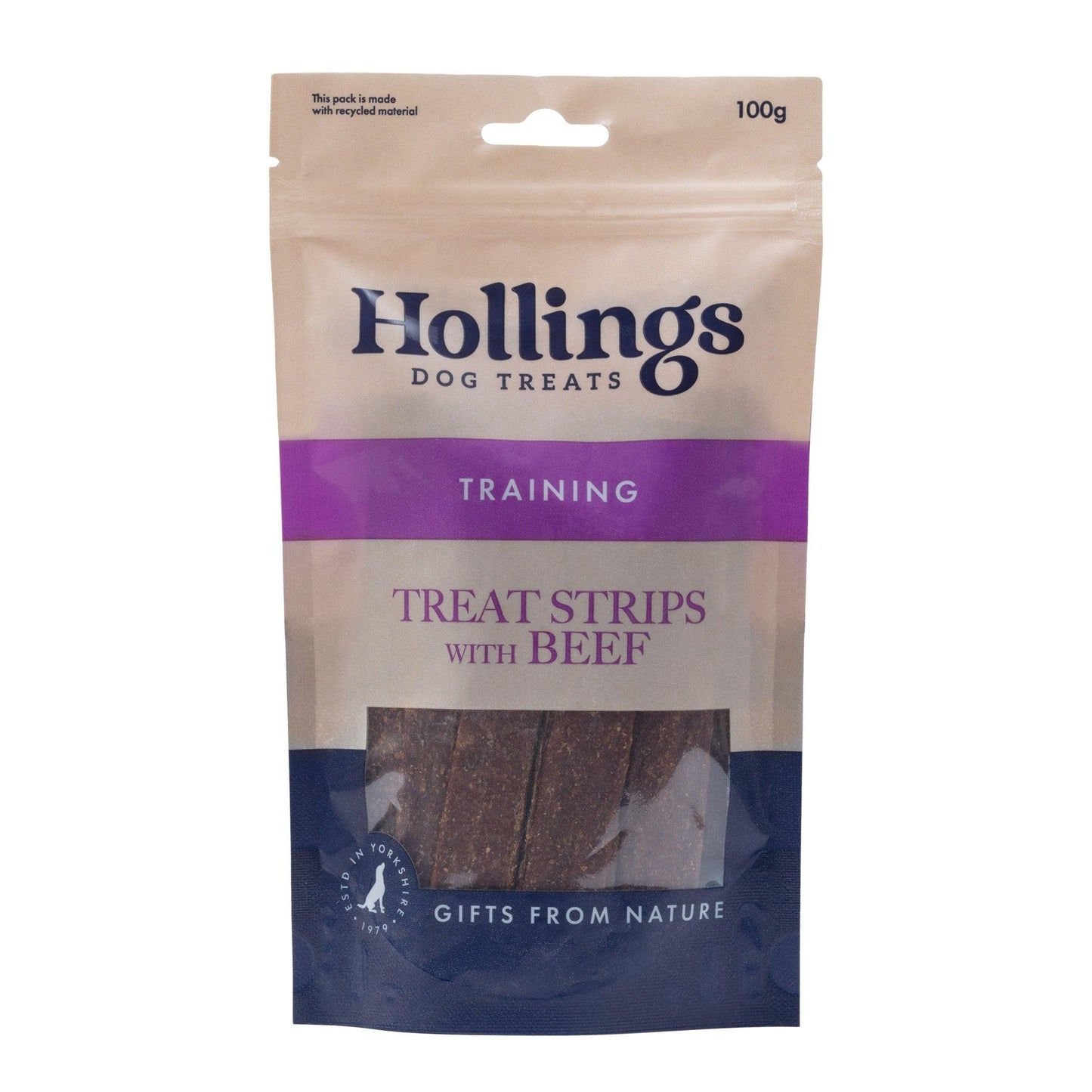 Hollings 100% Meat Treat Beef 100g - North East Pet Shop Hollings