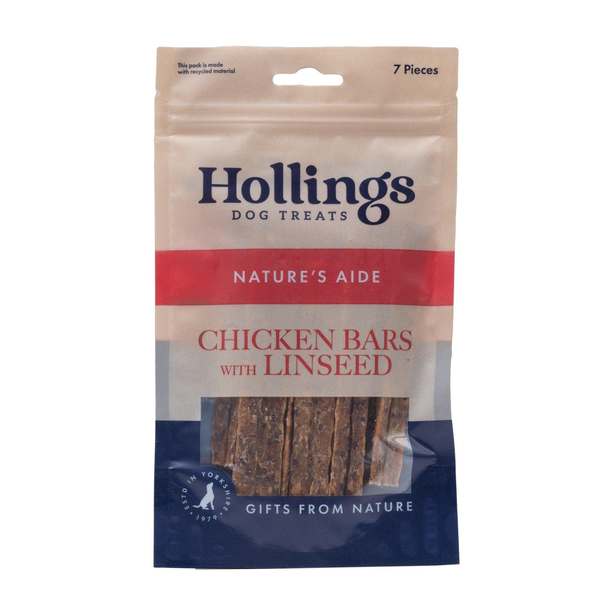 Hollings Chicken Bar with Linseed 7 pack - North East Pet Shop Hollings