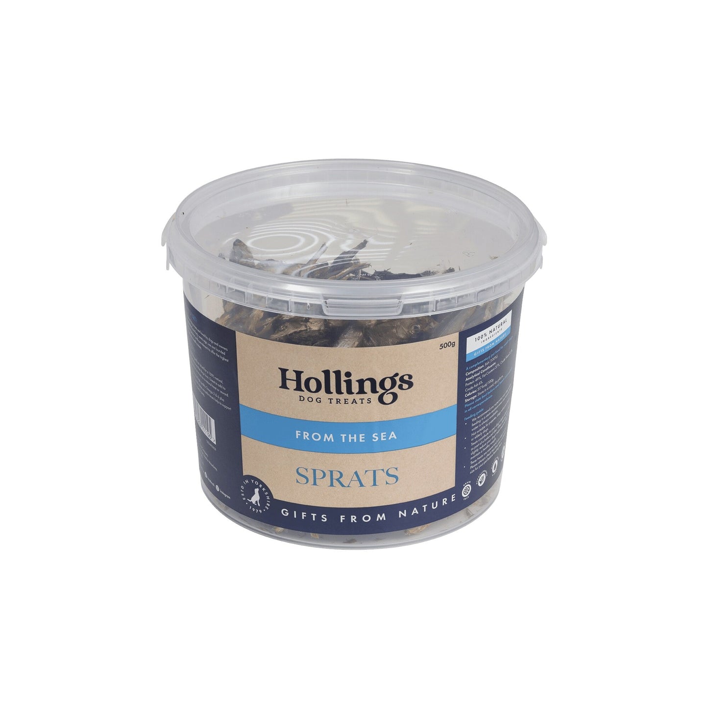 Hollings From the Sea - Sprats Tub 500g Bucket - North East Pet Shop Hollings