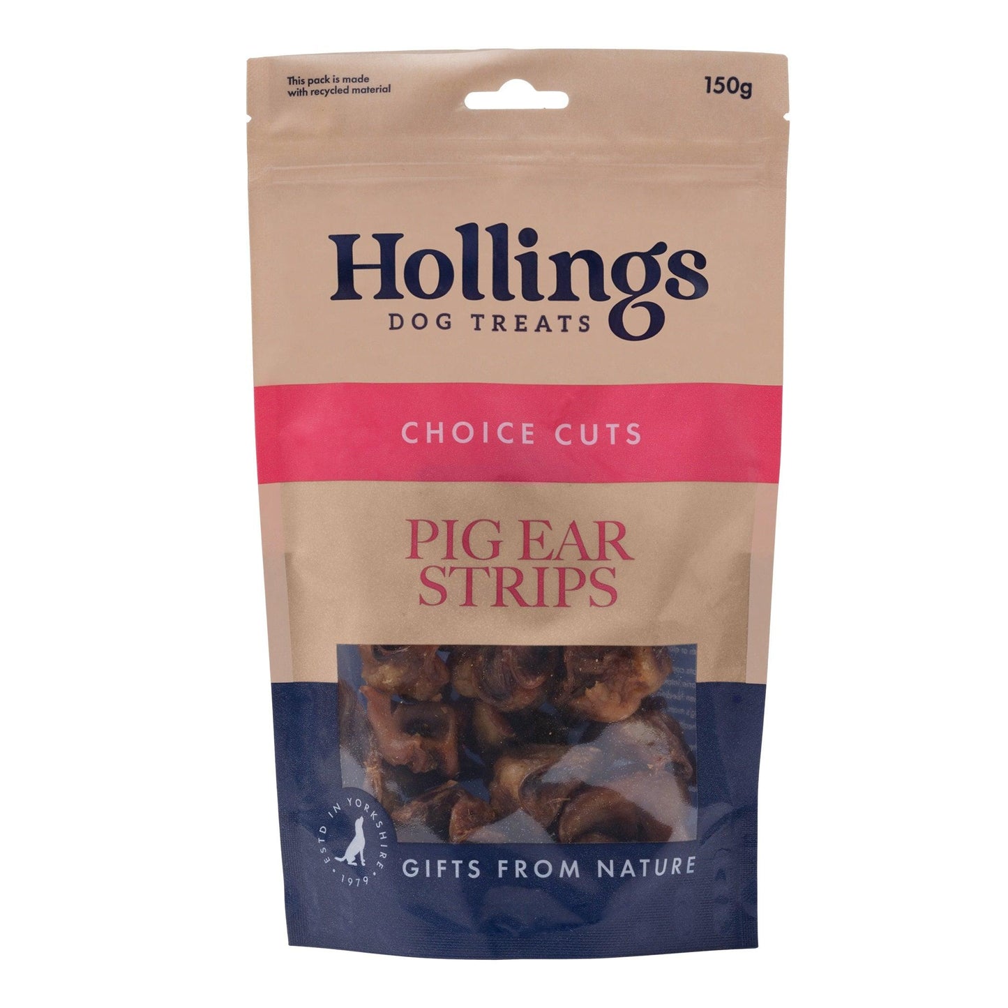 Hollings Pig Ear Strips 150g - North East Pet Shop Hollings