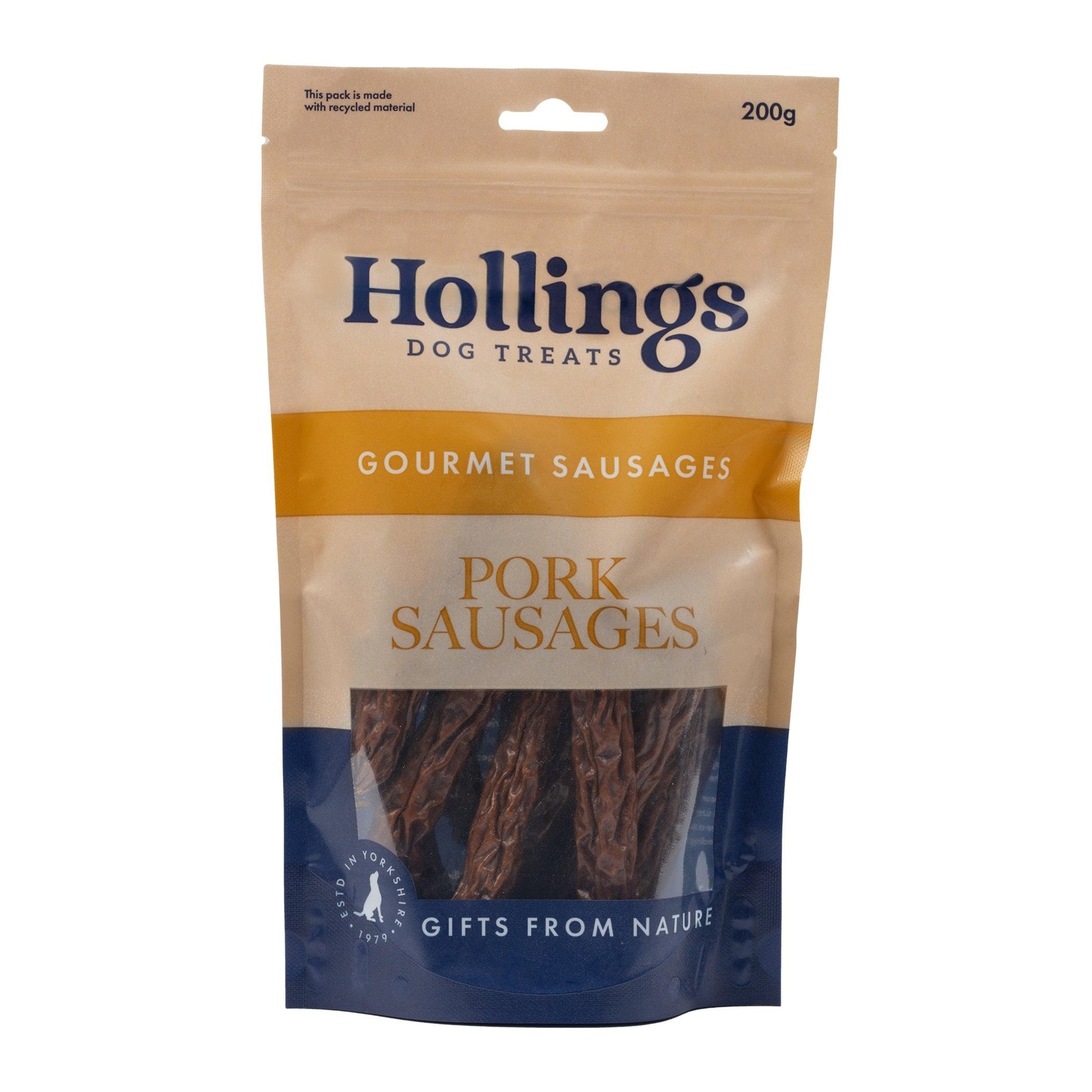 Hollings Pork Sausage 200g - North East Pet Shop Hollings