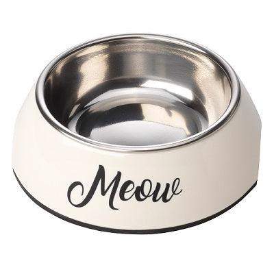 House of Paws Cream Meow 2 in 1 Cat Bowl - North East Pet Shop House of Paws