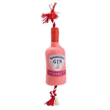 House of Paws Pink gin plush dog toy with rope - H38cm - North East Pet Shop House of Paws