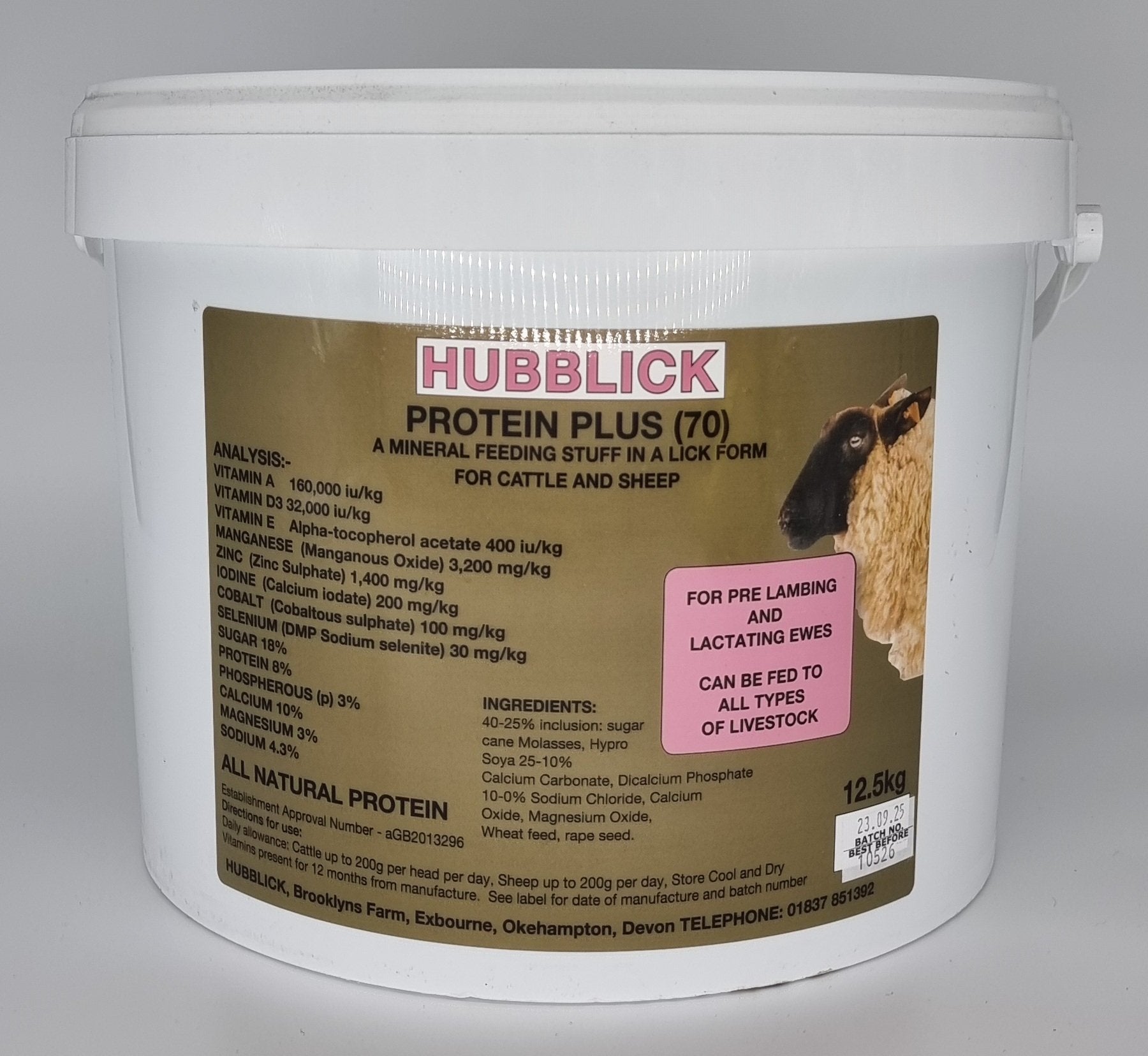 Hubblick Protein Plus Cattle and Sheep Lick 12.5kg - North East Pet Shop Hubblick