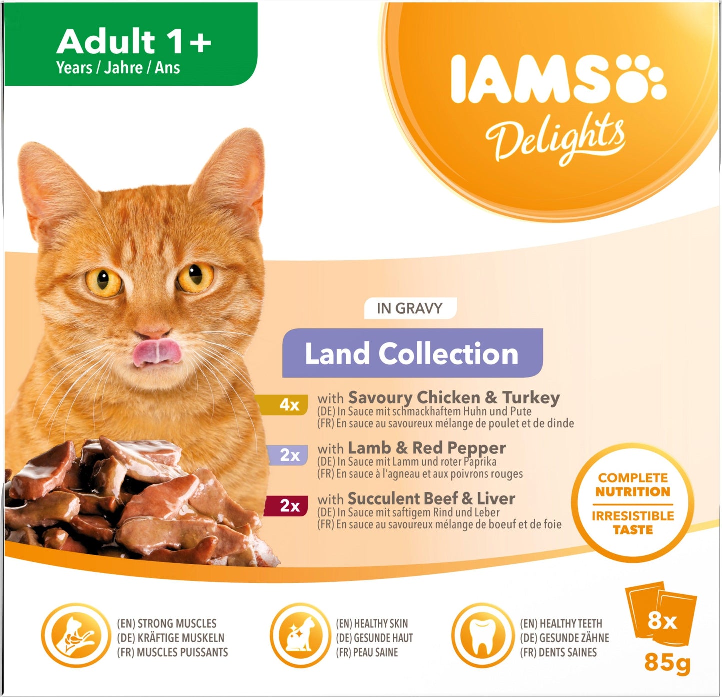 Iams Adult Delight Land Gravy 8x85g - North East Pet Shop Iams