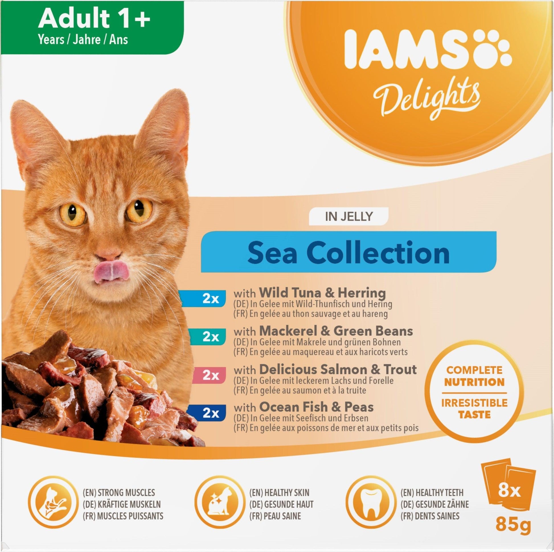 Iams Adult Delight Sea Jelly 8x85g - North East Pet Shop Iams