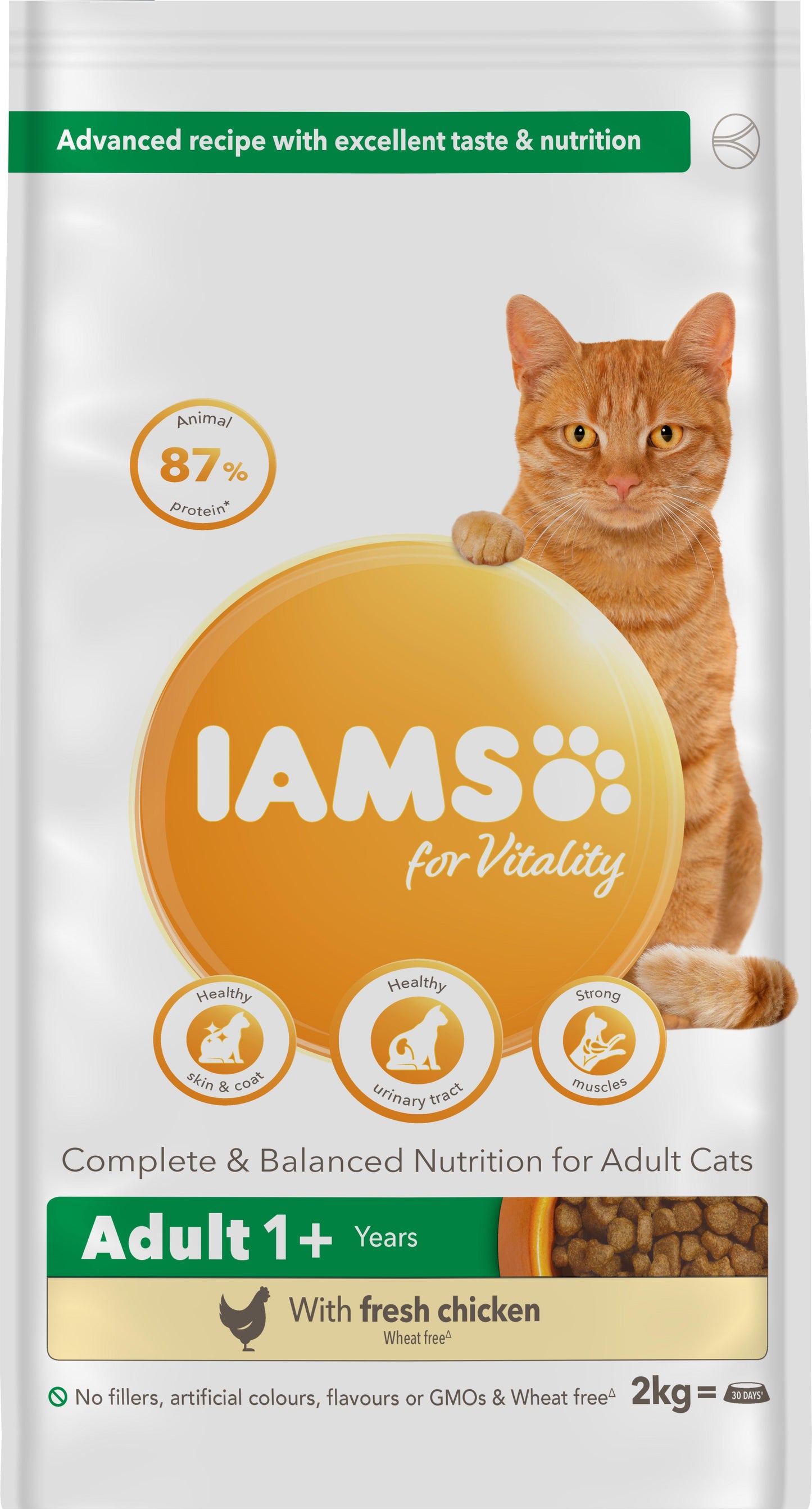 Iams Cat Adult Vitality Chicken 2x2kg - North East Pet Shop Iams