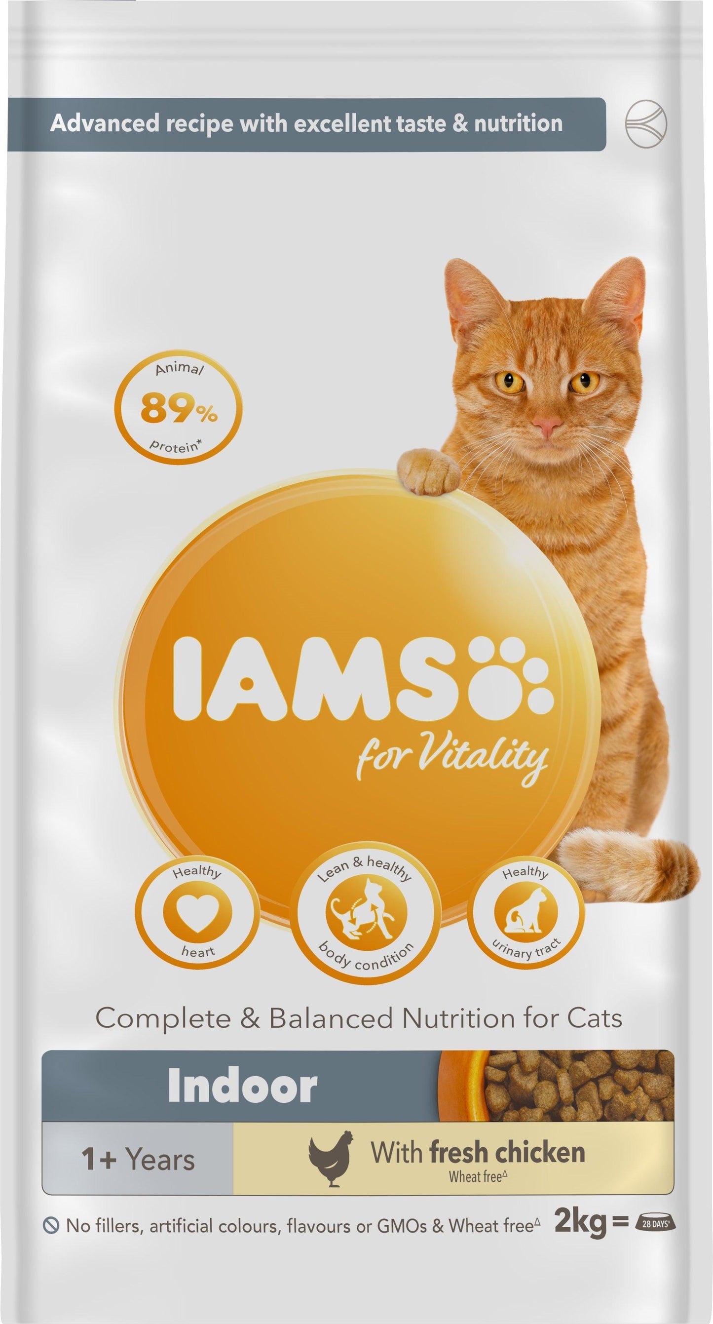 Iams Cat Adult Vitality Indoor C 2x2kg - North East Pet Shop Iams