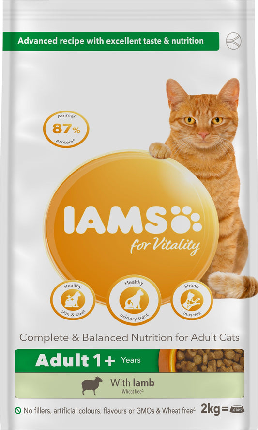 Iams Cat Adult Vitality Lamb 2x2kg - North East Pet Shop Iams