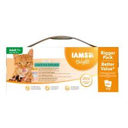 Iams Delights Cat Food Land & Sea Collection In Gravy 48x85g - North East Pet Shop Iams