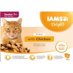 Iams Delights Senior Cat Chicken in Jelly 12pk 7+ Years , 85g - North East Pet Shop Iams