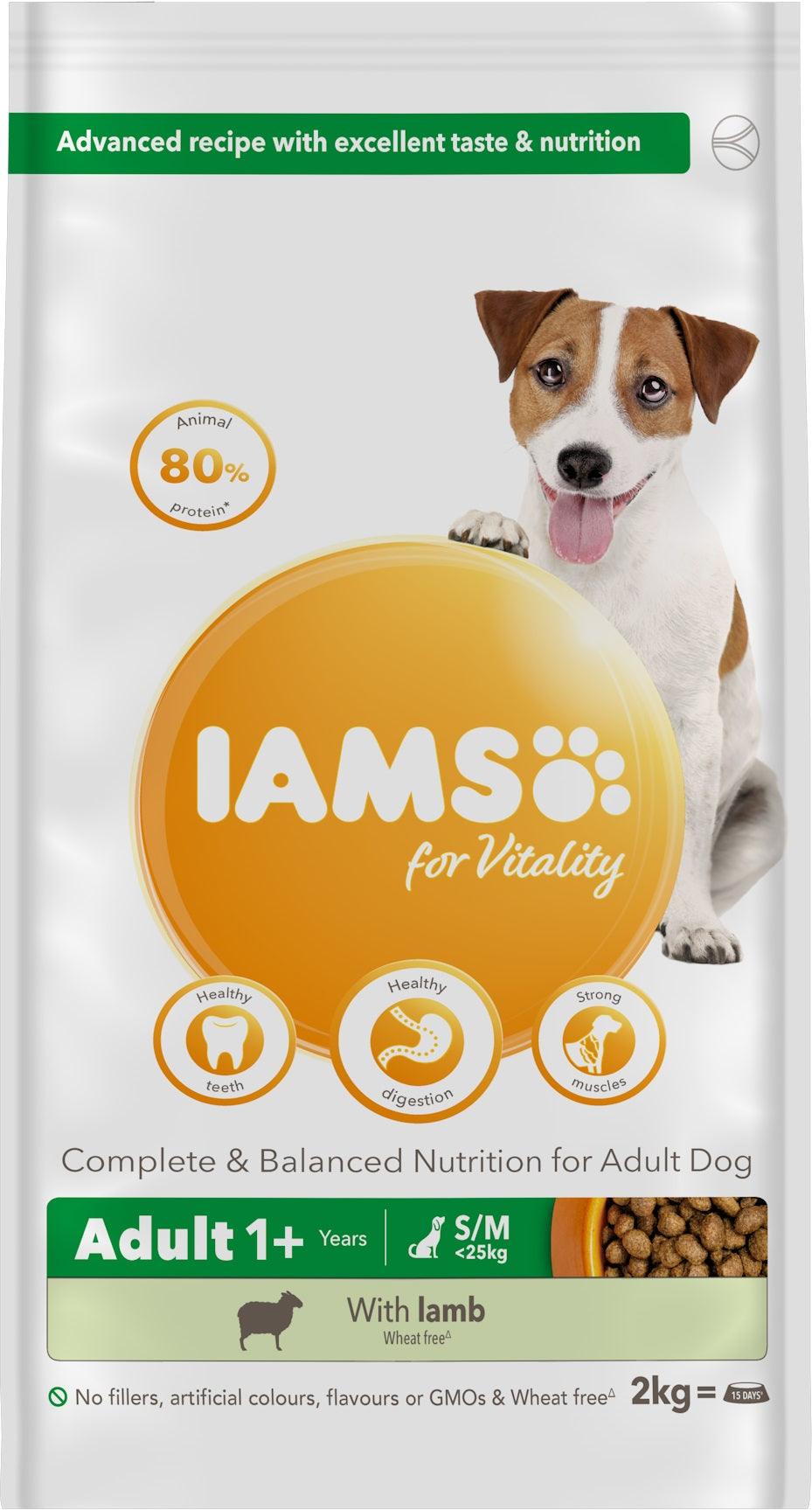 Iams Dog Adult Vitality Sml/Med Lb 2x2kg - North East Pet Shop Iams