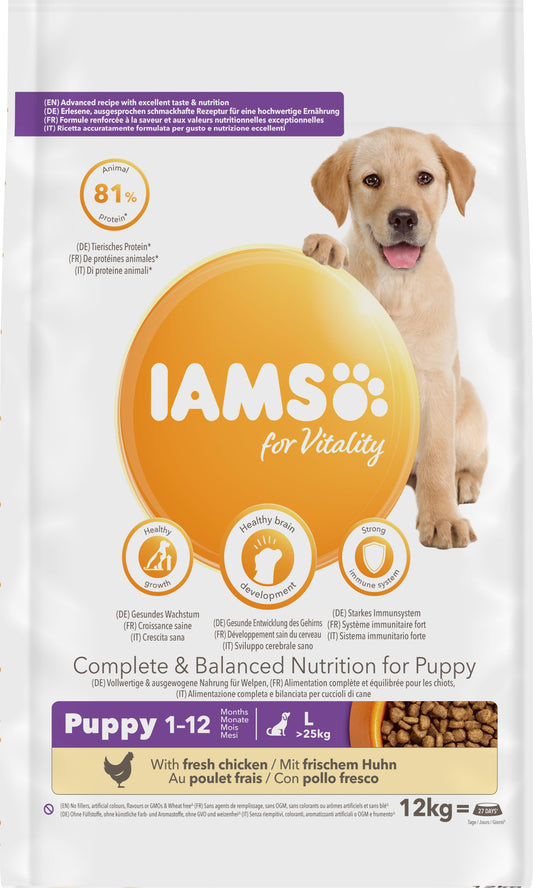 Iams Puppy Vitality Large Chicken - North East Pet Shop IAMS