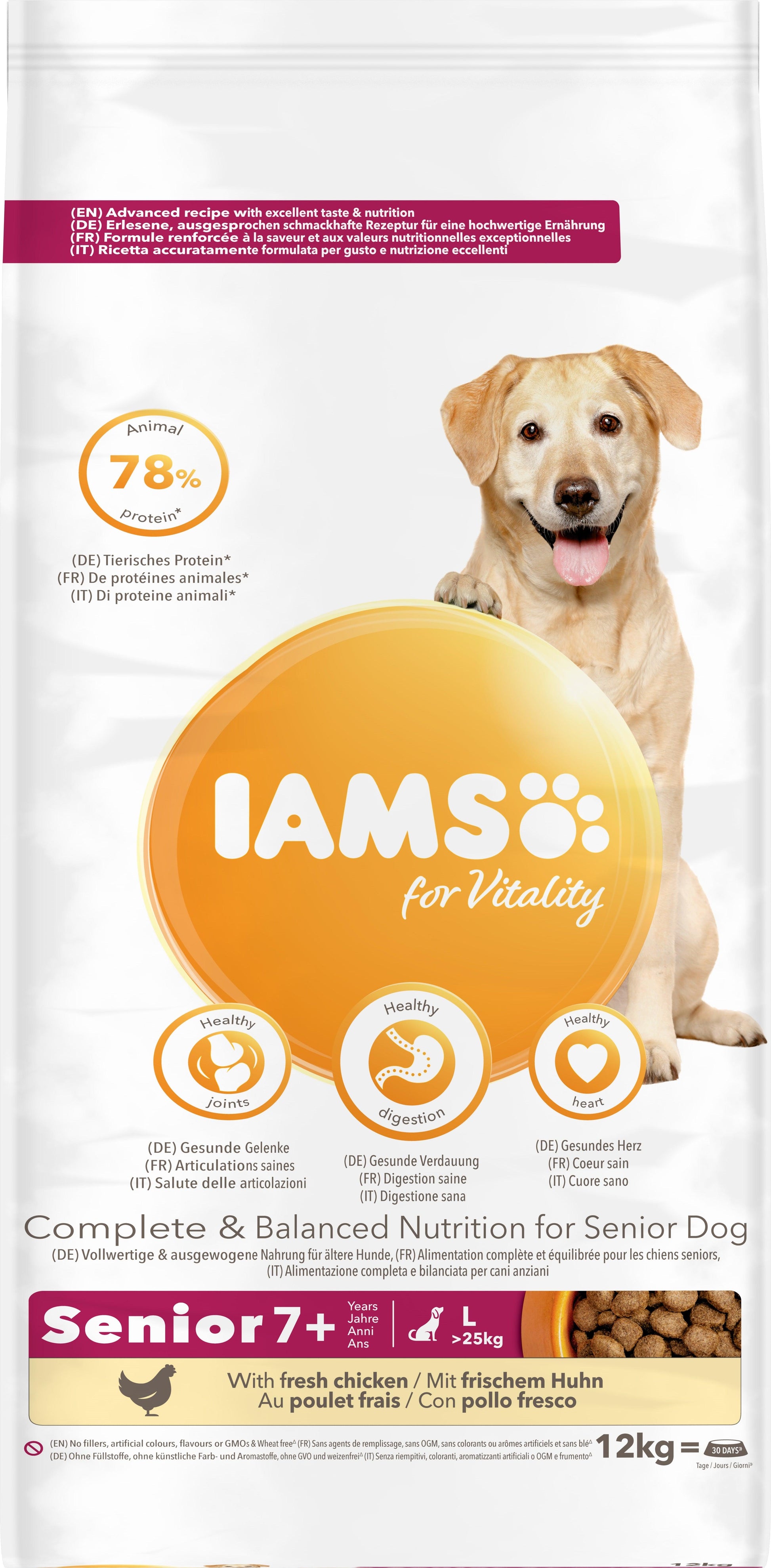 Iams Senior Vitality Large Chicken - North East Pet Shop IAMS