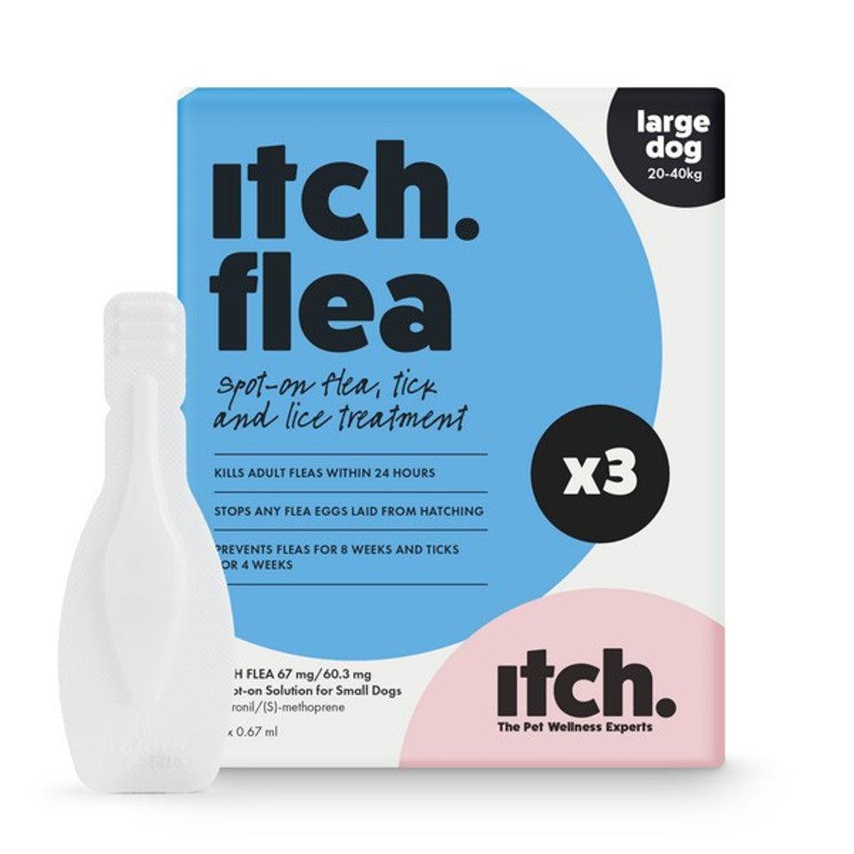 Itch Flea Spot On for Large Dogs 20 to 40kg 3 Pipettes - North East Pet Shop ITCH