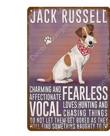 Jack Russel Dog Tin Sign - North East Pet Shop Dog Shack UK