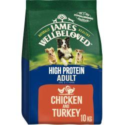 James Wellbeloved Adult Dog High Protein Chicken & Turkey, 10kg - North East Pet Shop James Wellbeloved