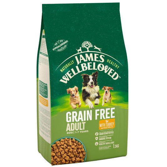 James Wellbeloved Adult Grain Free Turkey & Vegetable 1.5kg - North East Pet Shop James Wellbeloved