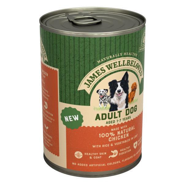 James Wellbeloved Dog Adult Chick Loaf Tin 12x400g - North East Pet Shop James Wellbeloved