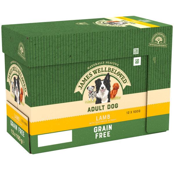 James Wellbeloved Dog Adult Grain Free Lamb Grvy Pch 4x12x100g - North East Pet Shop James Wellbeloved