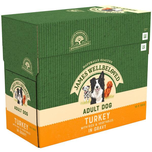 James Wellbeloved Dog Adult Turkey Grvy Pch 4x10x150g - North East Pet Shop James Wellbeloved