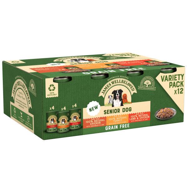 James Wellbeloved Dog Senior Grain Free Mix Loaf Tin 12x400g - North East Pet Shop James Wellbeloved