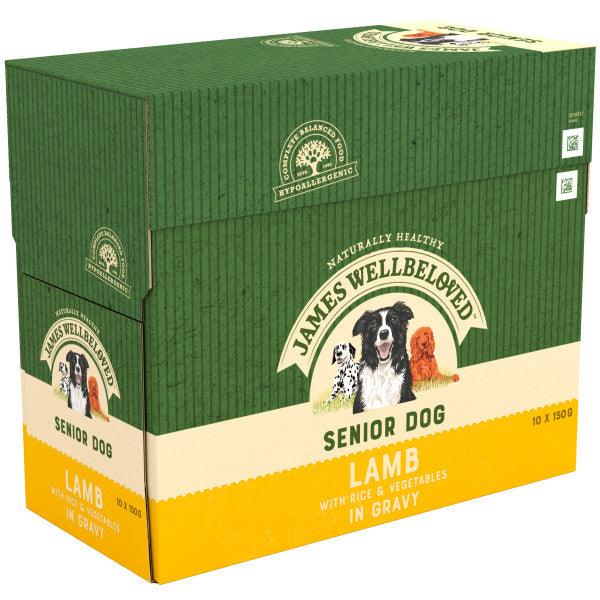 James Wellbeloved Dog Senior Lamb Grvy Pch 4x10x150g - North East Pet Shop James Wellbeloved