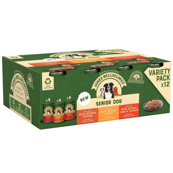 James Wellbeloved Dog Senior Mix Loaf Tin 12x400g - North East Pet Shop James Wellbeloved