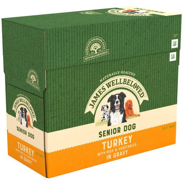 James Wellbeloved Dog Senior Turkey Grvy Pch 4x10x150g - North East Pet Shop James Wellbeloved