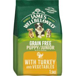 James Wellbeloved Grain Free Puppy/Junior Dry Dog Food Turkey & Veg - North East Pet Shop James Wellbeloved