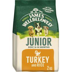 James Wellbeloved Junior Dry Dog Food Turkey & Rice, 2kg - North East Pet Shop James Wellbeloved