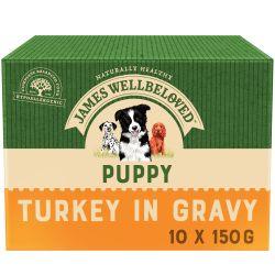 James Wellbeloved Puppy Dog Food Pouches Turkey in Gravy - North East Pet Shop James Wellbeloved