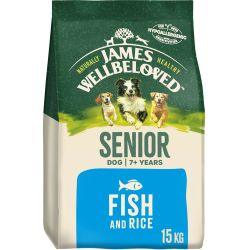 James Wellbeloved Senior Dry Dog Food Fish & Rice, 15kg - North East Pet Shop James Wellbeloved