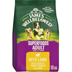 James Wellbeloved Superfoods Adult Dry Dog Food Lamb with Sweet Potato & Chia, 10kg - North East Pet Shop James Wellbeloved