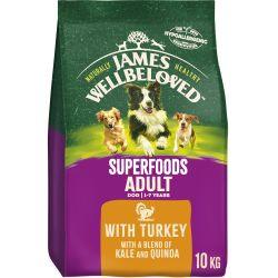 James Wellbeloved Superfoods Adult Dry Dog Food Turkey with Kale & Quinoa, 10kg - North East Pet Shop James Wellbeloved