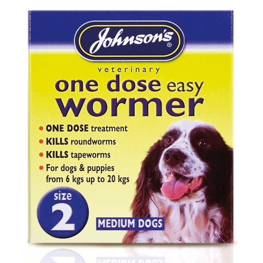 Johnsons Dog 1 Dose Wormer Size 2 2Tabx6 - North East Pet Shop Johnsons Veterinary Products