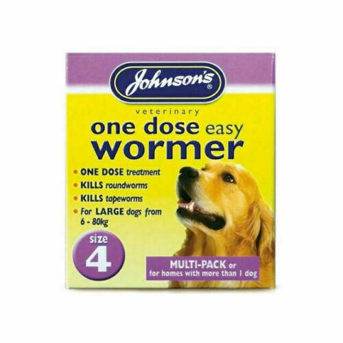 Johnsons Dog 1 Dose Wormer Size 4 8Tab x3 - North East Pet Shop Johnsons Veterinary Products